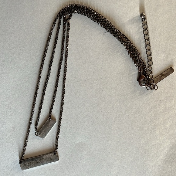 Silver Double Chain Necklace - Picture 1 of 5